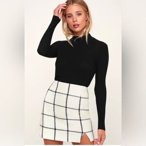 Lulus Spence White Plaid Mini Skirt